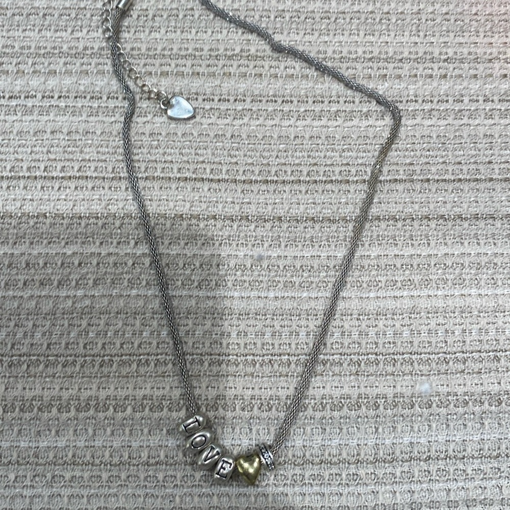 Super cute kids silver love necklace
